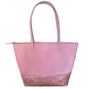 Kate Spade Greta Court Penny Tote Glitter Peony